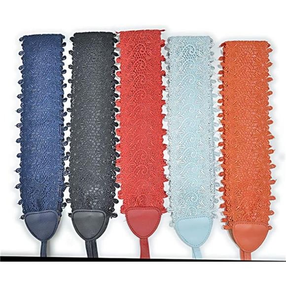 Women\'s Lace-Flower Waist Belt Bow Tie Wrap Around Soft Leather Boho Corset main image 7